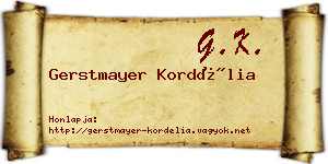Gerstmayer Kordélia névjegykártya